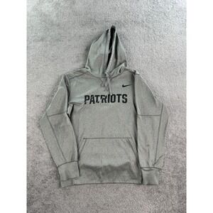 New England Patriots Hoodie Men Medium Gray Nike Football NFL Spell Out Logo